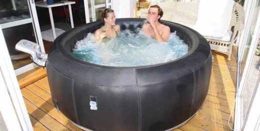 inflatable hot tub indoors room