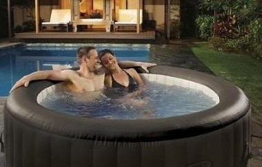 inflatable hot tub jet massage therapy couple