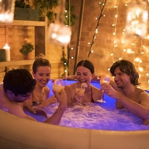 lay z spa paris inflatable hot tub led light show review