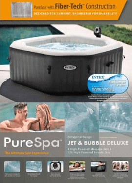 4 Person Octagonal 210 Gallon Spa with 120 Bubble Jets box inflatable hot tub review