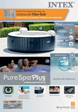 Intex Pure Spa 6-Person Inflatable Portable Heated Bubble Hot Tub 28409E box review